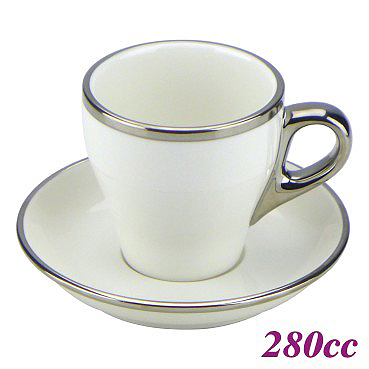 #19 Latte Cup w/ Saucer - White (HG0845W)