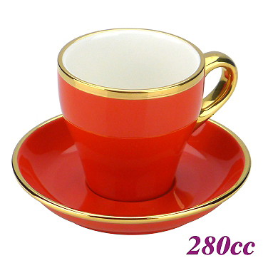 #19 Latte Cup w/ Saucer - Red (HG0849R)