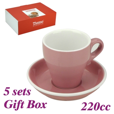 #18 Large Cappuccino Cup w/ Saucer - Pink (HG0852PK)