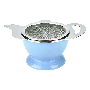 Teapot Shaped S.S. Strainer w/stand - Blue (HG2818B)