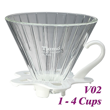 V02 Glass Coffee Dripper - White (HG5359W)