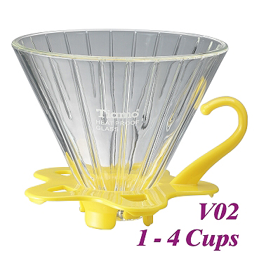 V02 Glass Coffee Dripper - Yellow (HG5359Y)
