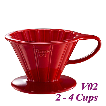 V02 Porcelain Coffee Dripper - Red (HG5536R)