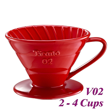 V02 Porcelain Coffee Dripper - Red (HG5538R)