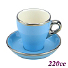 #18 Large Cappuccino Cup w/ Saucer - Baby Blue (HG0844BB)