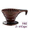 V02 Porcelain Coffee Dripper - Brown (HG5534BR)