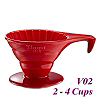 V02 Porcelain Coffee Dripper - Red (HG5534R)